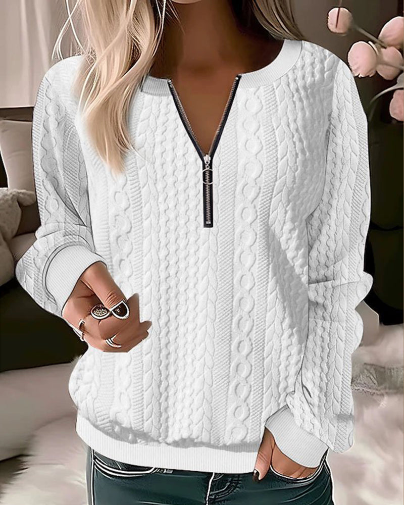 Eleganter Strickpullover mit Halbreissverschluss für Damen | Ideal für den Winter