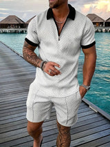 Sommer Set Herren | Polo & Shorts mit Kontrast-Details – Khaki