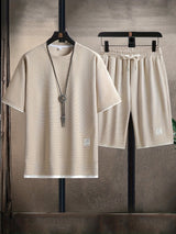 Sommer Set Herren | Sportliches T-Shirt & Shorts im Matching-Look – Beige