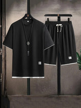 Sommer Set Herren | Sportliches T-Shirt & Shorts im Matching-Look – Schwarz
