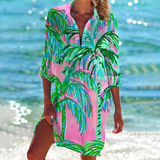 Sommer Shirt Damen | Tie-Dye Print & Lässig – Dunkelgrün