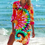 Sommer Shirt Damen | Tie-Dye Print & Lässig – Orange