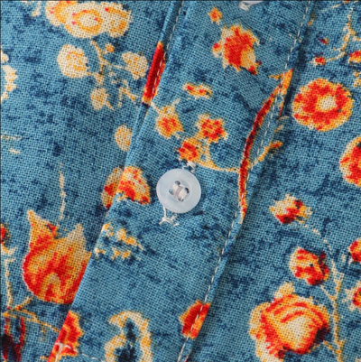 Sommerhemd – Herren-Freizeithemd mit Knöpfen und kurzen Ärmeln und Blumenmuster