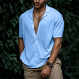 Sommerhemd Herren | Modern geschnitten & Angenehm kühl – Blau