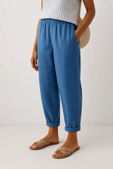 Sommerhosen Damen | Lässig & Leicht mit Tunnelzug – Blau