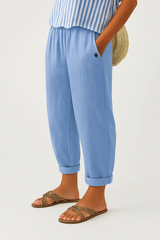 Sommerhosen Damen | Lässig & Leicht mit Tunnelzug – Hellblau