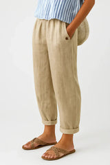 Sommerhosen Damen | Lässig & Leicht mit Tunnelzug – Beige