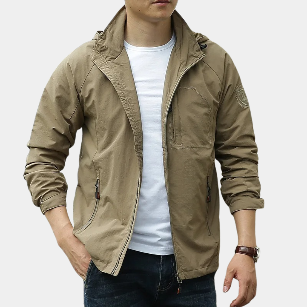 Sommerjacke – Leichte Cargo-Jacke mit Kapuze für Männer