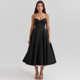 Sophia – Elegantes schlankmachendes Kleid für Damen – Schwarz