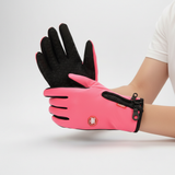 Spritzwasserfeste Handschuhe mit Touchscreen und rutschfester Handfläche – Rosa
