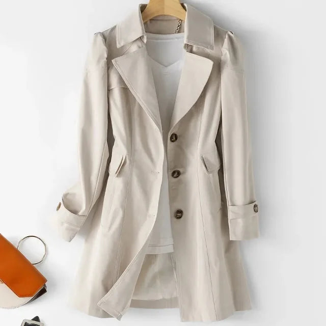 Eleganter Mid-Length Trenchcoat für Damen | Ideal für den Winter
