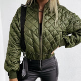 Steppjacke Bomber Kurz Modern – Grün