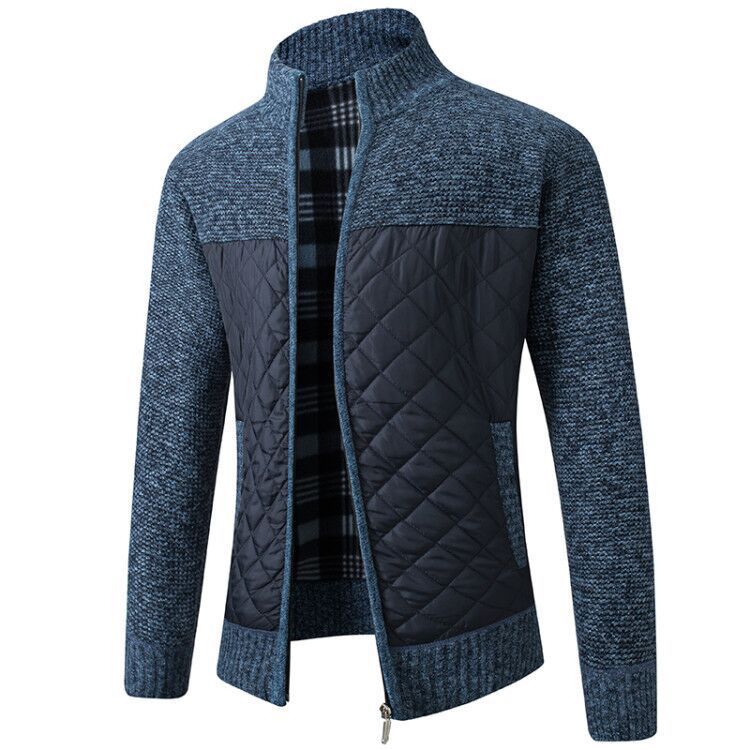 Steppjacke - Herren Zip-Up Strickjacke mit Steppmuster