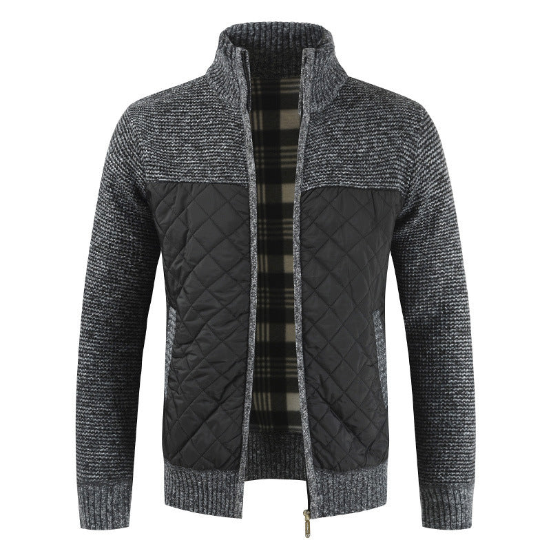 Steppjacke - Herren Zip-Up Strickjacke mit Steppmuster