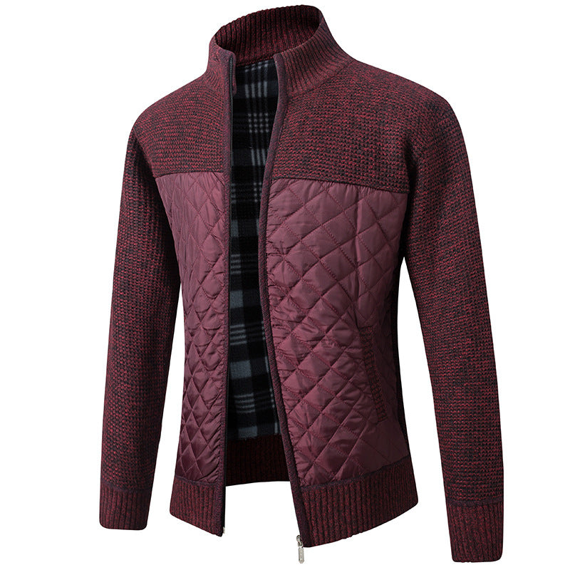 Steppjacke - Herren Zip-Up Strickjacke mit Steppmuster