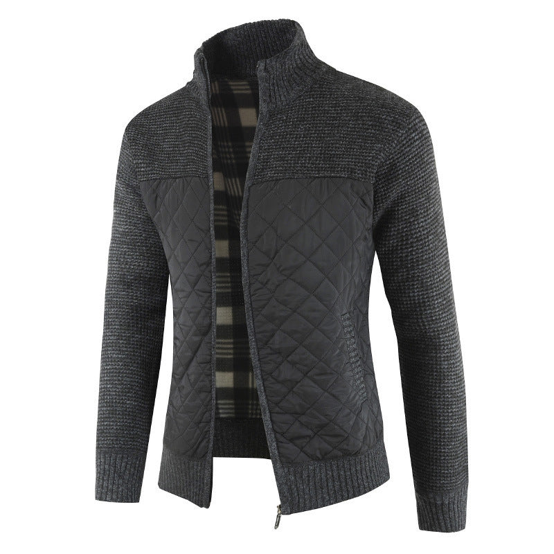 Steppjacke - Herren Zip-Up Strickjacke mit Steppmuster