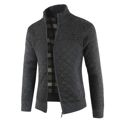 Steppjacke - Herren Zip-Up Strickjacke mit Steppmuster