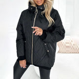 Steppjacke Damen mit Kapuze – Schwarz