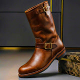 Stiefel Herren mit Schnallen Vintage – Braun