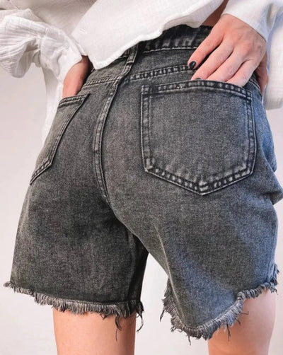 Damen High-Waist Denim Short