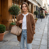 Strickjacke Damen | Relaxed Fit & cleane Eleganz – Braun