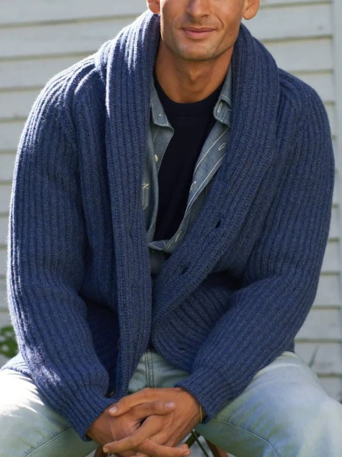 Strickjacke | Dick | Mit Knöpfen | Grob gestrickte Strickjacke | Herren-Strickjacke