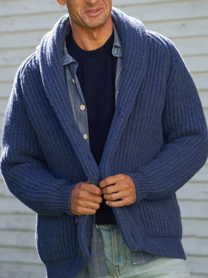 Strickjacke | Dick | Mit Knöpfen | Grob gestrickte Strickjacke | Herren-Strickjacke