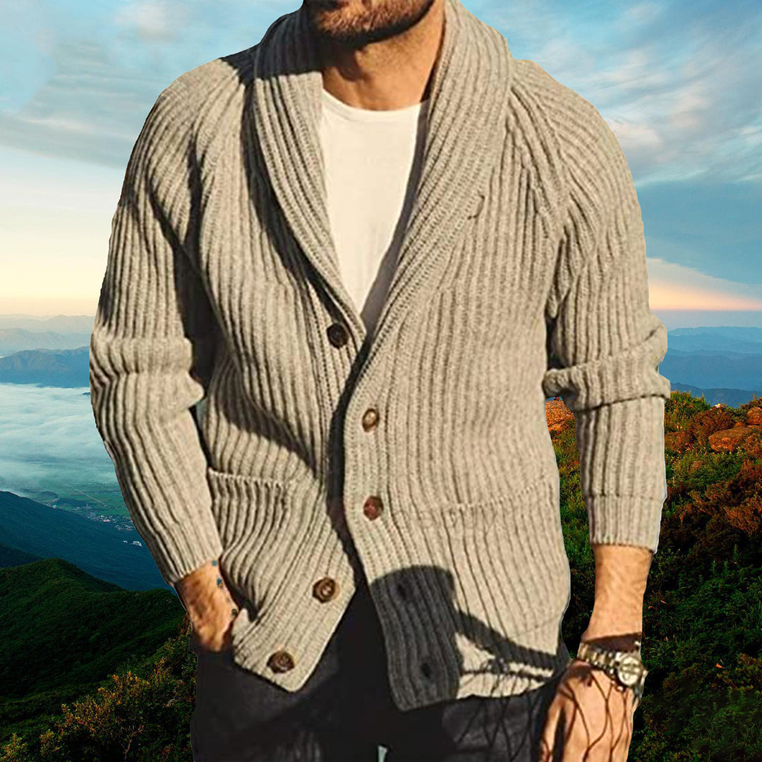 Strickjacke | Dick | Mit Knöpfen | Grob gestrickte Strickjacke | Herren-Strickjacke