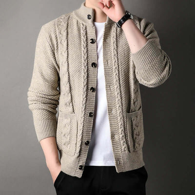 Strickjacke | Knopfleiste | Zopfmuster | Strickjacke | Herren-Strickjacke