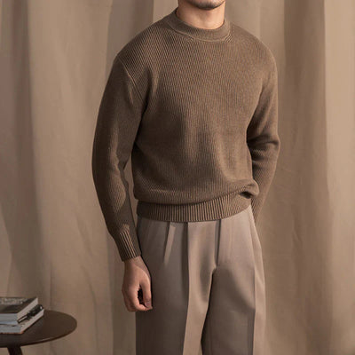 Strickpullover | Gerippt | Rundhalsausschnitt | Strickpullover | Herrenbekleidung