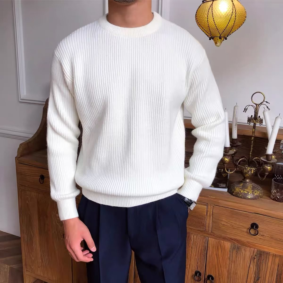 Strickpullover – warm – Rippstrick – Strickpullover – Herren-Strickwaren