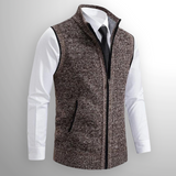 Strickweste Herren | Reißverschluss & Stehkragen-Komfort – Braun