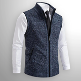 Strickweste Herren | Reißverschluss & Stehkragen-Komfort – Blau