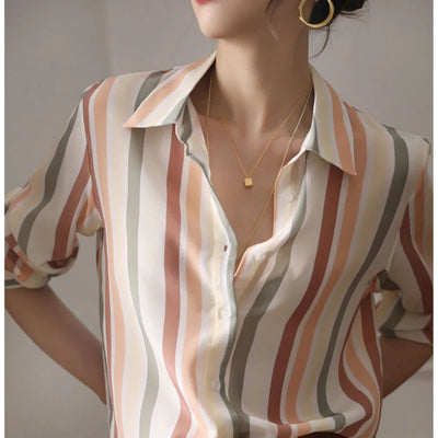 Julia® | Satin-Vintage-Streifenshirt