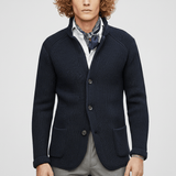 Strukturierter Strickjacke Mit Langen Ärmeln - Lennox – Dunkelblau