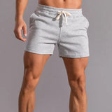 Herren Slim Fit Jogger Shorts Mit Taschen – Sportliche Freizeit Shorts – Hellgrau