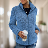 Katie – Hochwertige Fleecejacke mit Reißverschluss – Blau