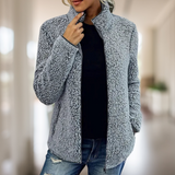 Katie – Hochwertige Fleecejacke mit Reißverschluss – Grau