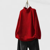 Mia | Stilvoller Und Gemütlicher Strickpullover Für Damen – Leuchtendes Rot
