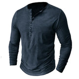 Sweatshirt Herren Henley | Knopfleiste & Langarm-Komfort – Dunkelblau