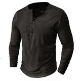Sweatshirt Herren Henley | Knopfleiste & Langarm-Komfort – Dunkelgrau