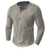 Sweatshirt Herren Henley | Knopfleiste & Langarm-Komfort – Grau