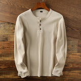 Sweatshirt Herren | Henley-Knopfleiste & Lässiger Langarm-Komfort – Beige
