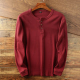 Sweatshirt Herren | Henley-Knopfleiste & Lässiger Langarm-Komfort – Rot