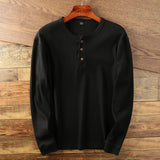 Sweatshirt Herren | Henley-Knopfleiste & Lässiger Langarm-Komfort – Schwarz
