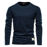 Sweatshirt Herren | Herren Langarmshirt | Rundhals-Form & glatte Front für cleane Layer-Looks – Dunkelblau