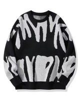 Sweatshirt Herren Rundhals | Warm & Modernes Muster – Schwarz