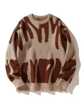 Sweatshirt Herren Rundhals | Warm & Modernes Muster – Braun