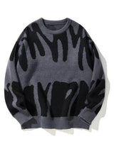 Sweatshirt Herren Rundhals | Warm & Modernes Muster – Grau