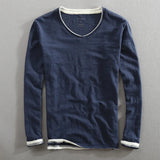 Sweatshirt Herren | V-Ausschnitt & Langarm-Komfort – Blau